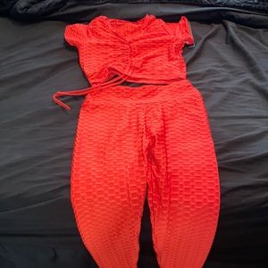 New Mix warm-up set red( TikTok tights)